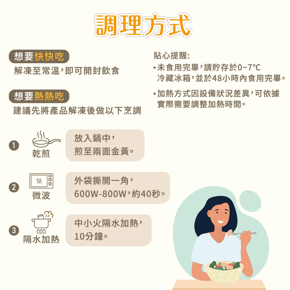 冷藏冰箱,並於48小時內食用完畢。