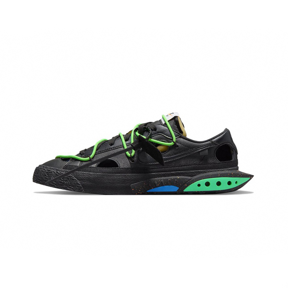 Off-White x Nike Blazer Low 解構黑綠滑板鞋休閒鞋DH7863-001