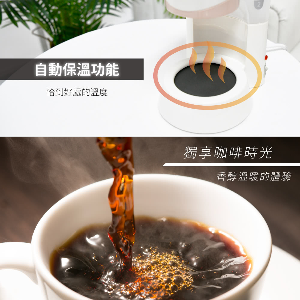 自動保溫功能 恰到好處的溫度 獨享咖啡時光 香醇溫暖的體驗 