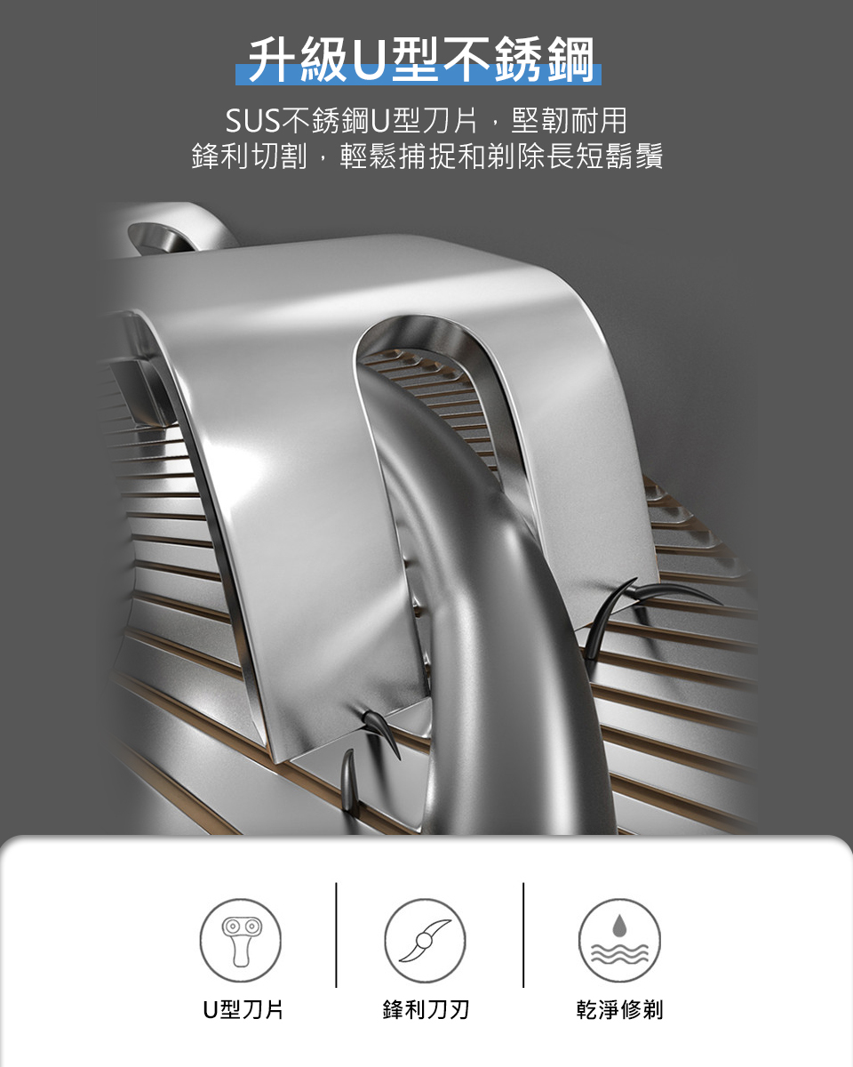 鋒利切割,輕鬆捕捉和剃除長短鬍鬚