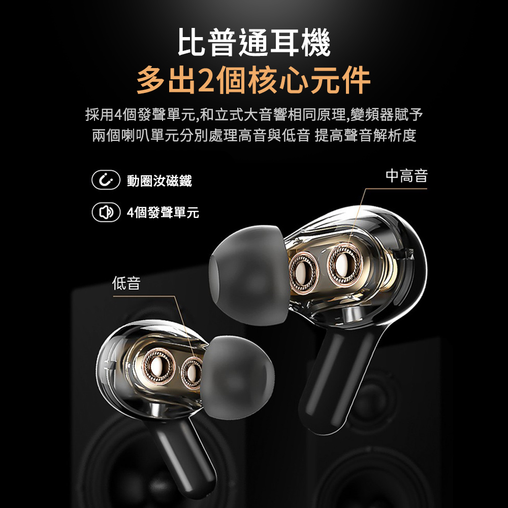 採用4個發聲單元,和立式大音響相同原理,變頻器賦予
