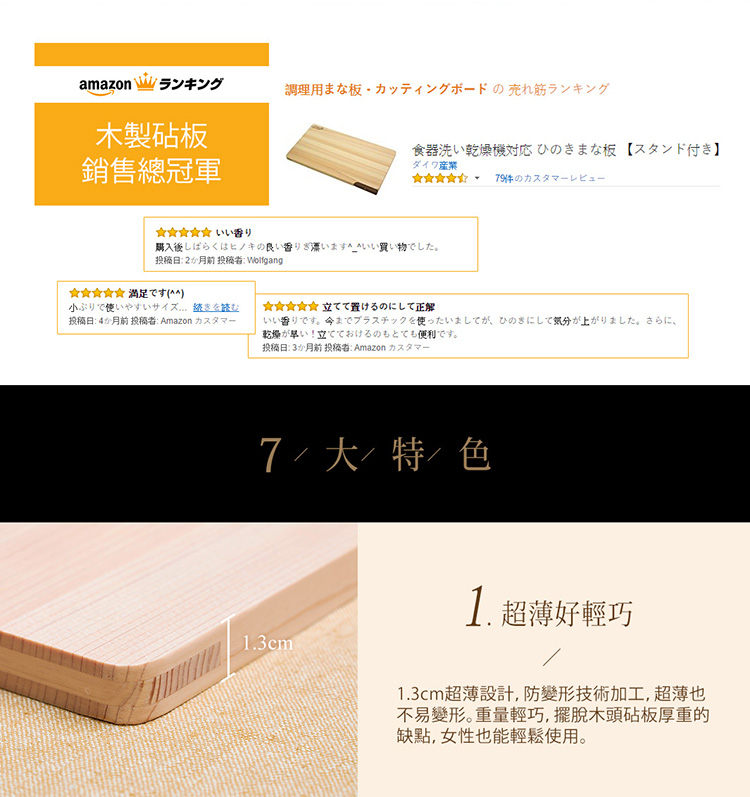Daiwa 大和 日本製超薄檜木砧板 M 鈴木太太公司貨 Momo購物網