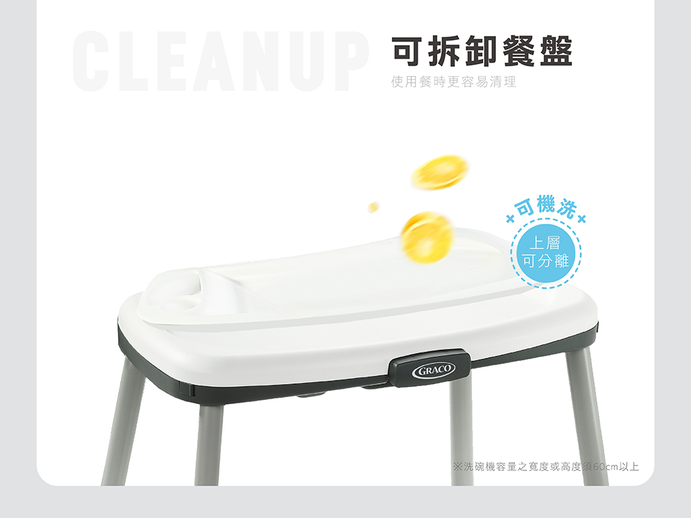 CLEANUP 可拆卸餐盤 免洗 上層 可分離 洗碗機容量之寬度或高度須60cm以上
