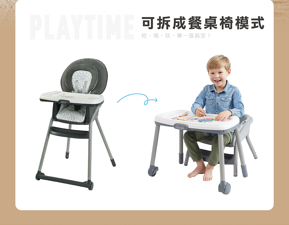 PLAYTM 可拆成餐桌椅模式
