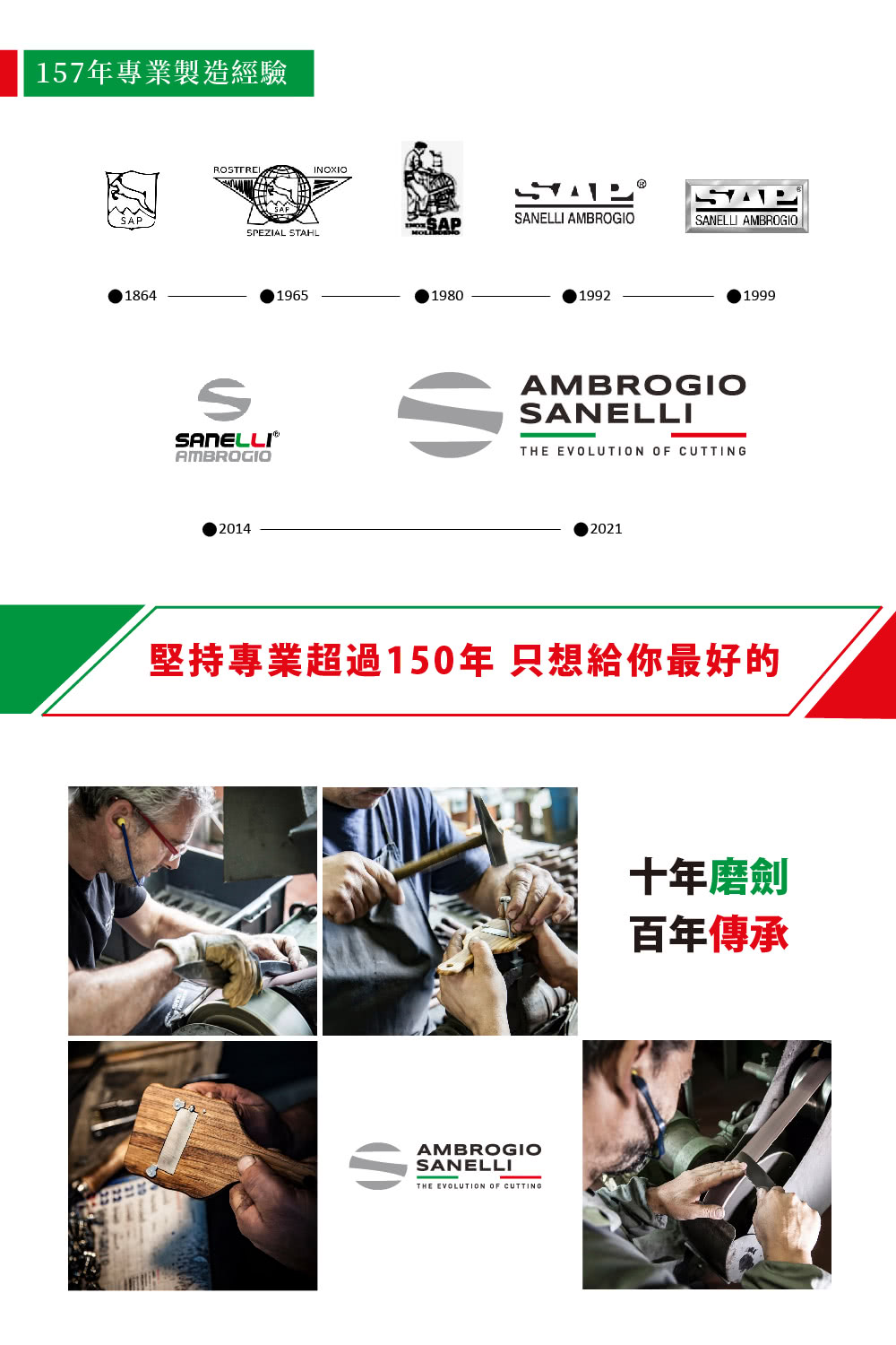 157年專業製造經驗 堅持專業超過150年只想給你最好的 十年磨劍 百年傳承 