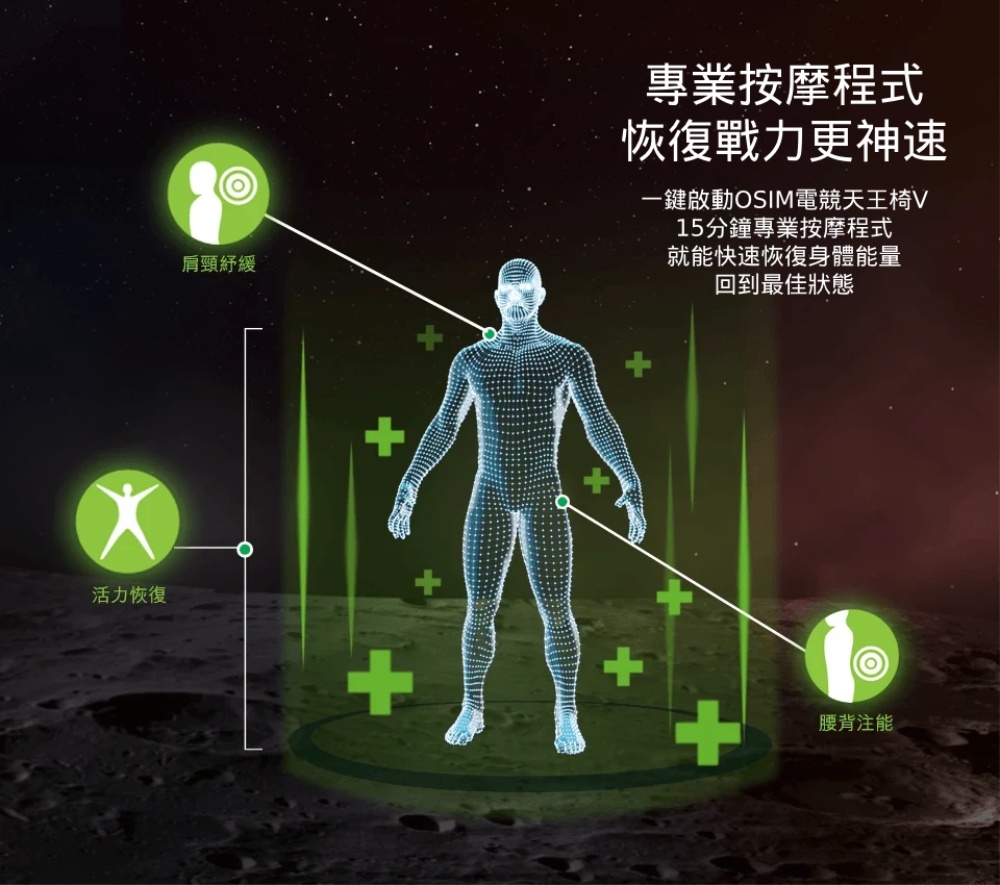 一鍵啟動OSIM電競天王椅V