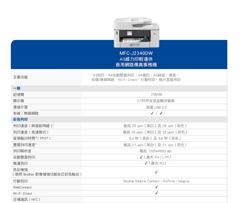 有線無線網路、WiFi Direct、行動列印、相片直接列印