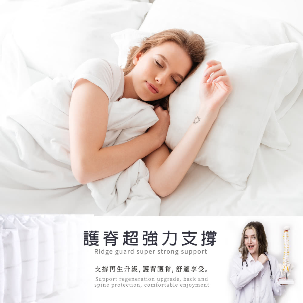 護超強力支撐Ridge guard super strong support支撐再生升級, 護背護脊, 舒適享受。Support regeneration upgrade, back andspine protection, comfortable enjoyment