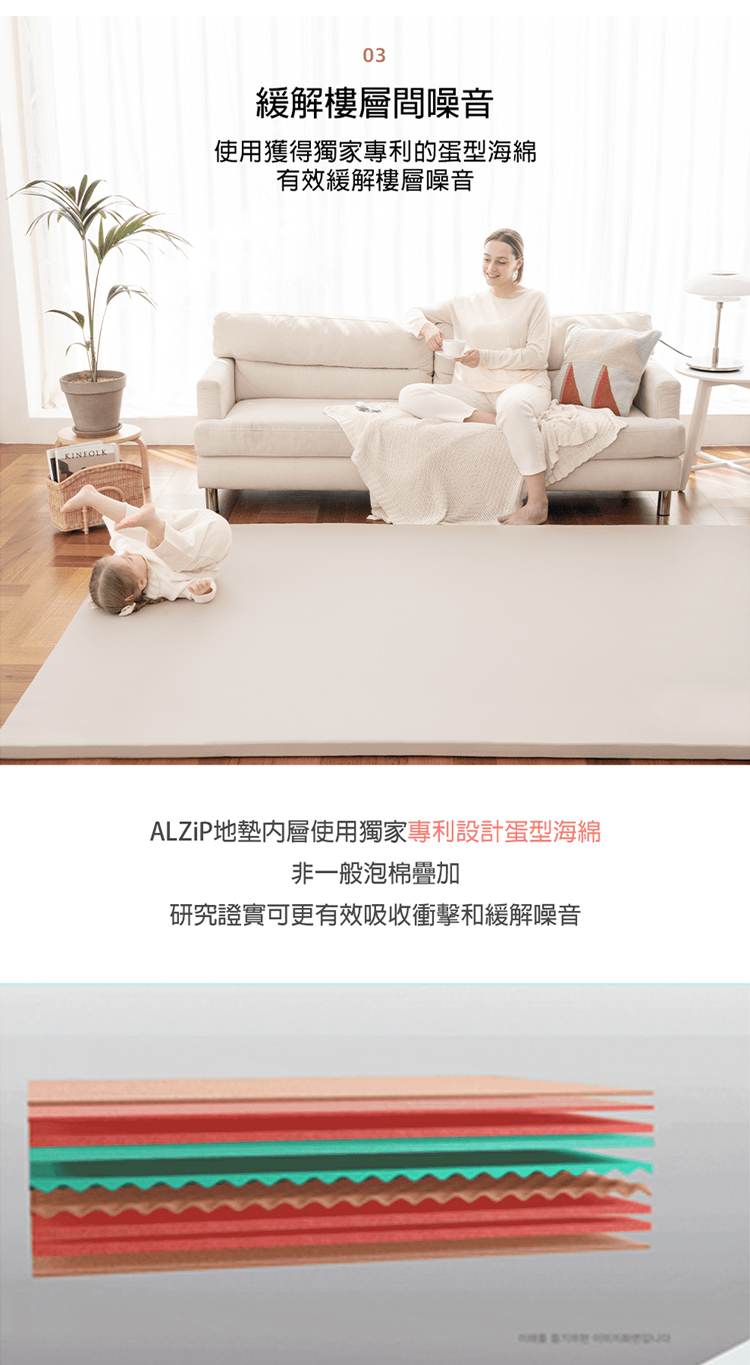 Alzipmat - 韓國 SG系列240x140CM無縫式地墊-銀河灰地墊