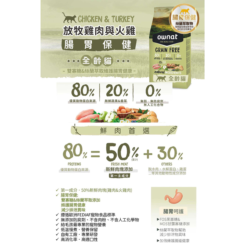 無添加防腐劑、不含肉粉、不含人工化學物