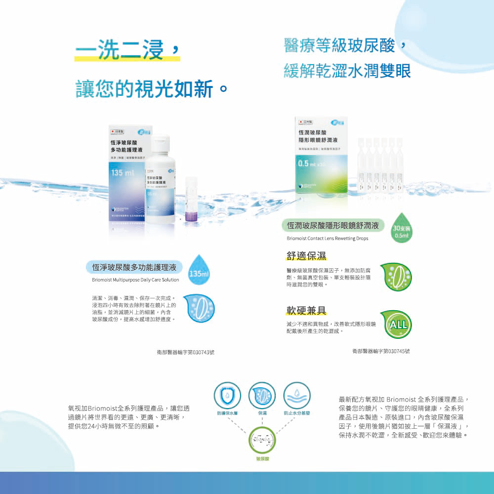 最新配方氧视加 Briomoist 全系列護理產品,