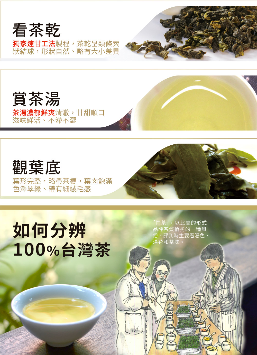 獨家速甘工法製程,茶乾呈類條索