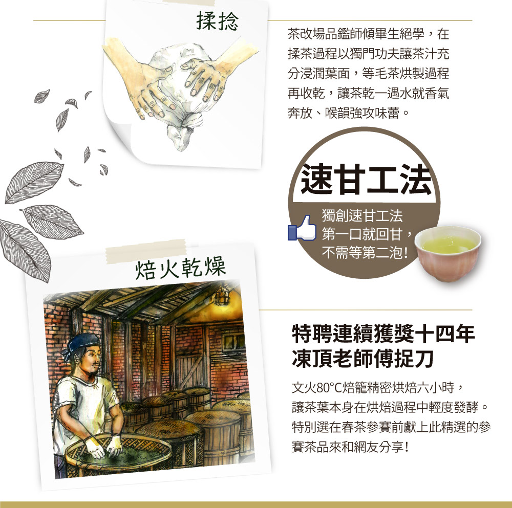 讓茶葉本身在烘焙過程中輕度發酵。
