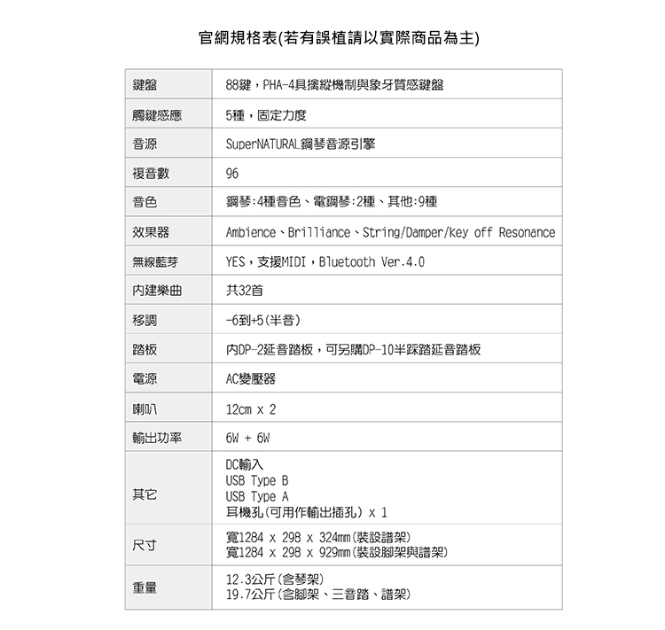 YES,支援MIDI,Bluetooth Ver.4.0