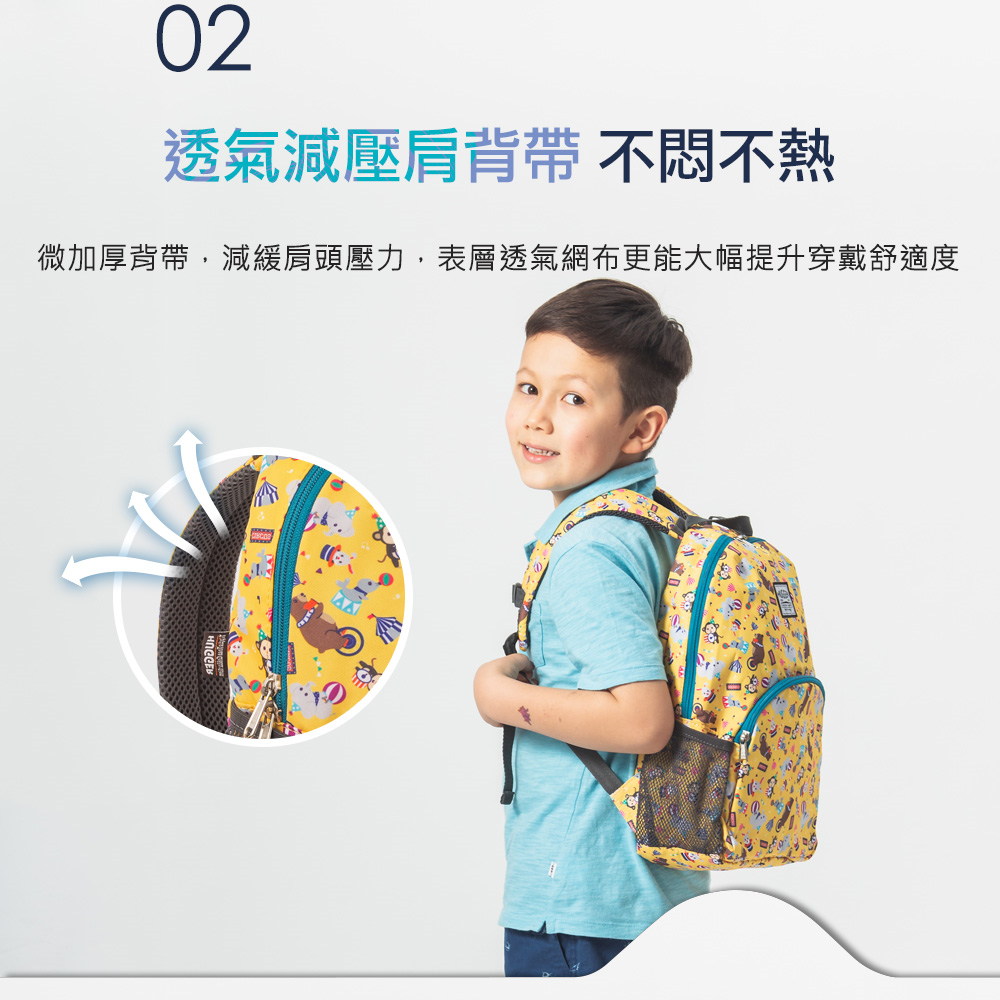 透氣減壓肩背帶 不悶不熱 微加厚背帶,減緩肩頭壓力,表層透氣網布更能大幅提升穿戴舒適度 