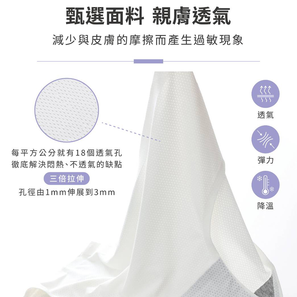 減少與皮膚的摩擦而產生過敏現象