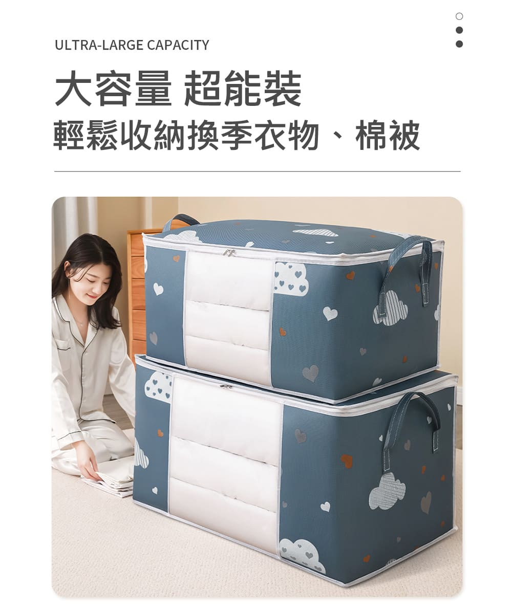 大容量 超能裝 輕鬆收納換季衣物、棉被 
