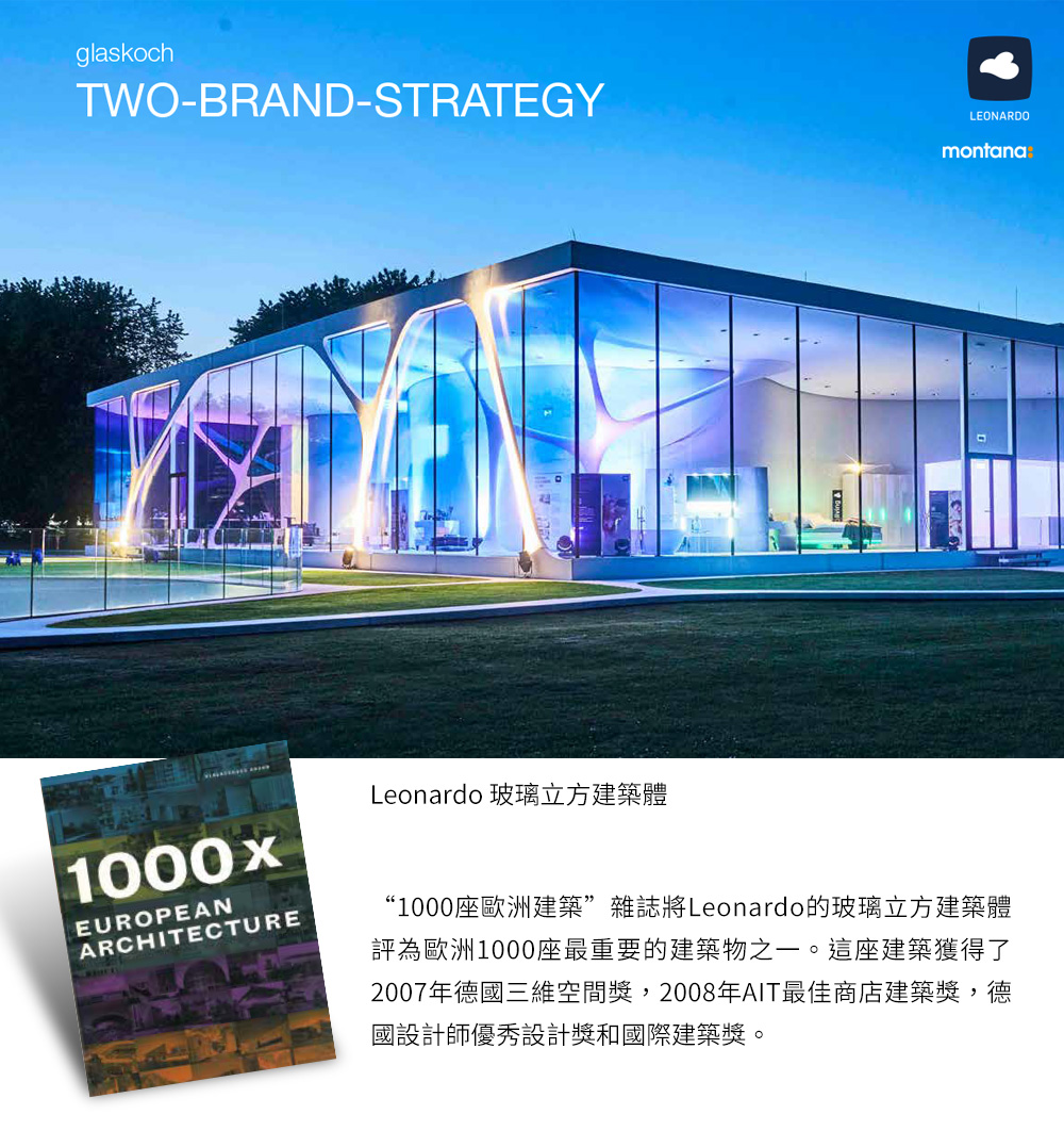 Leonardoç»çç«æ¹å»ºç¯é« 1000åº§æ­æ´²å»ºç¯éèªå°Leonardoçç»çç«æ¹å»ºç¯é« è©çºæ­æ´²1000åº§æéè¦çå»ºç¯ç©ä¹ä¸ãéåº§å»ºç¯ç²å¾äº 2007å¹´å¾·åä¸ç¶­ç©ºéç,2008å¹´AITæä½³ååºå»ºç¯ç,å¾· åè¨­è¨å¸«åªç§è¨­è¨çååéå»ºç¯çã 