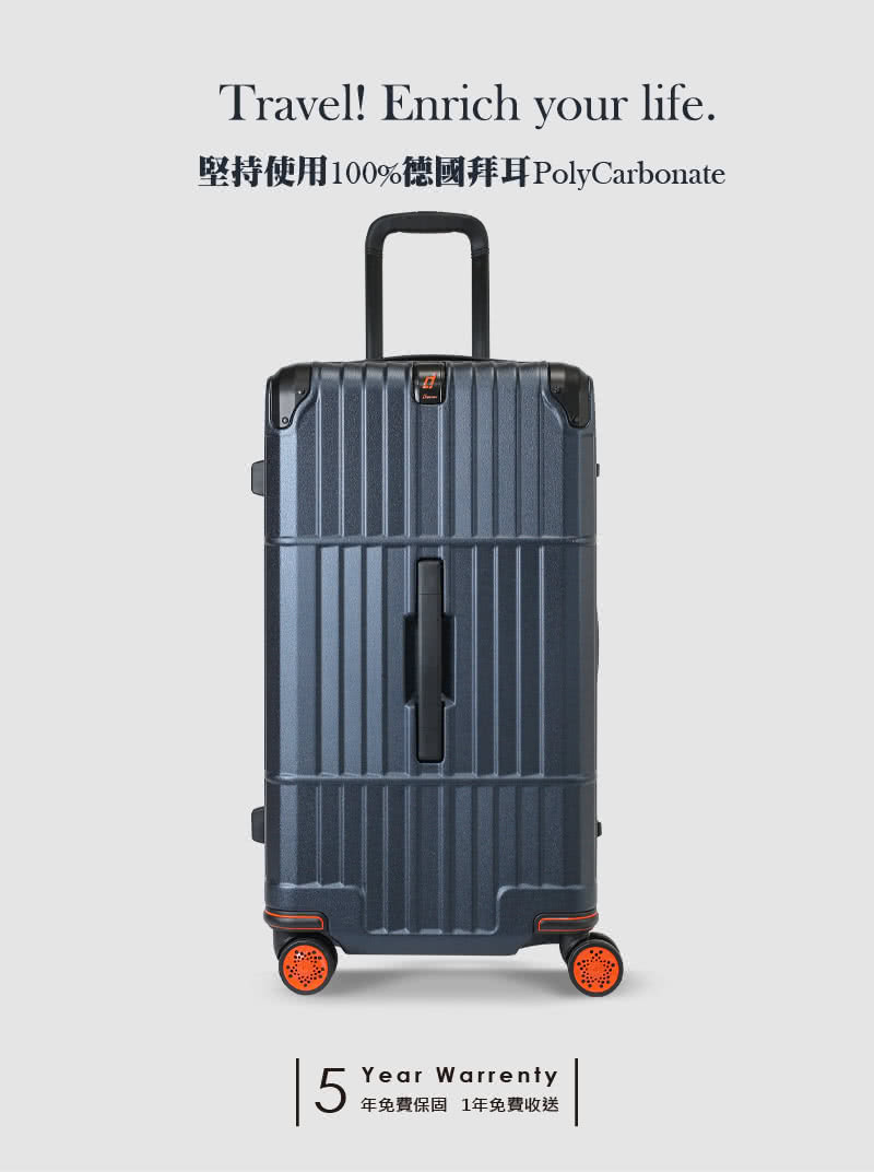 堅持使用100%德國拜耳PolyCarbonate 年免費保固 1年免費收送 