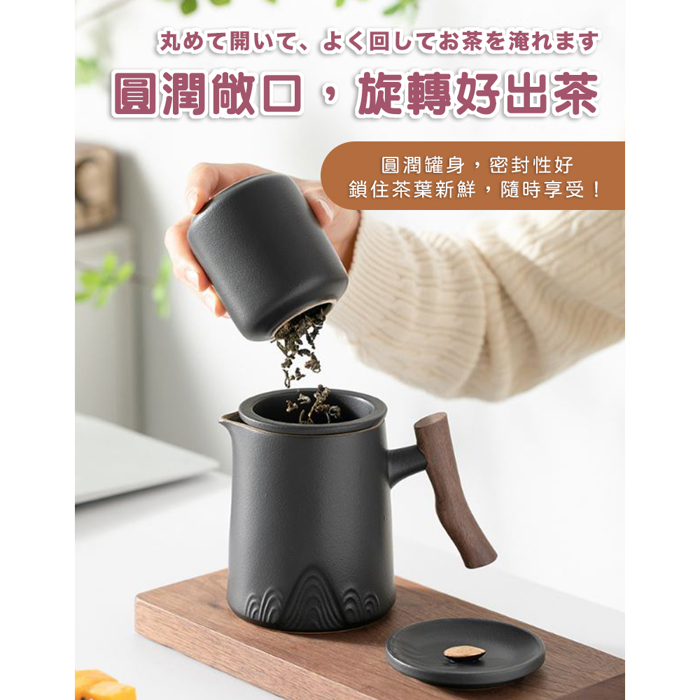 丸開、 回茶淹 圓潤敞口,旋轉好出茶 圓潤罐身,密封性好 鎖住茶葉新鮮,隨時享受 