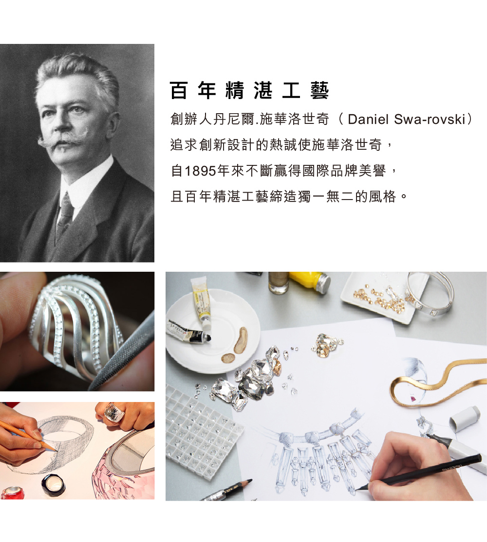 ç¾å¹´ç²¾æ¹å·¥è åµè¾¦äººä¸¹å°¼ç¾.æ½è¯æ´ä¸å¥Daniel Swarovski è¿½æ±åµæ°è¨­è¨çç±èª ä½¿æ½è¯æ´ä¸å¥, èª1895å¹´ä¾ä¸æ·è´å¾åéåçç¾è­½, ä¸ç¾å¹´ç²¾æ¹å·¥èç· é ç¨ä¸ç¡äºçé¢¨æ ¼ã 