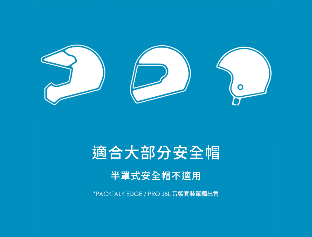 適合大部分安全帽 半罩式安全帽不適用 PACKTALK EDGEPROJBL音響套裝單獨出售 