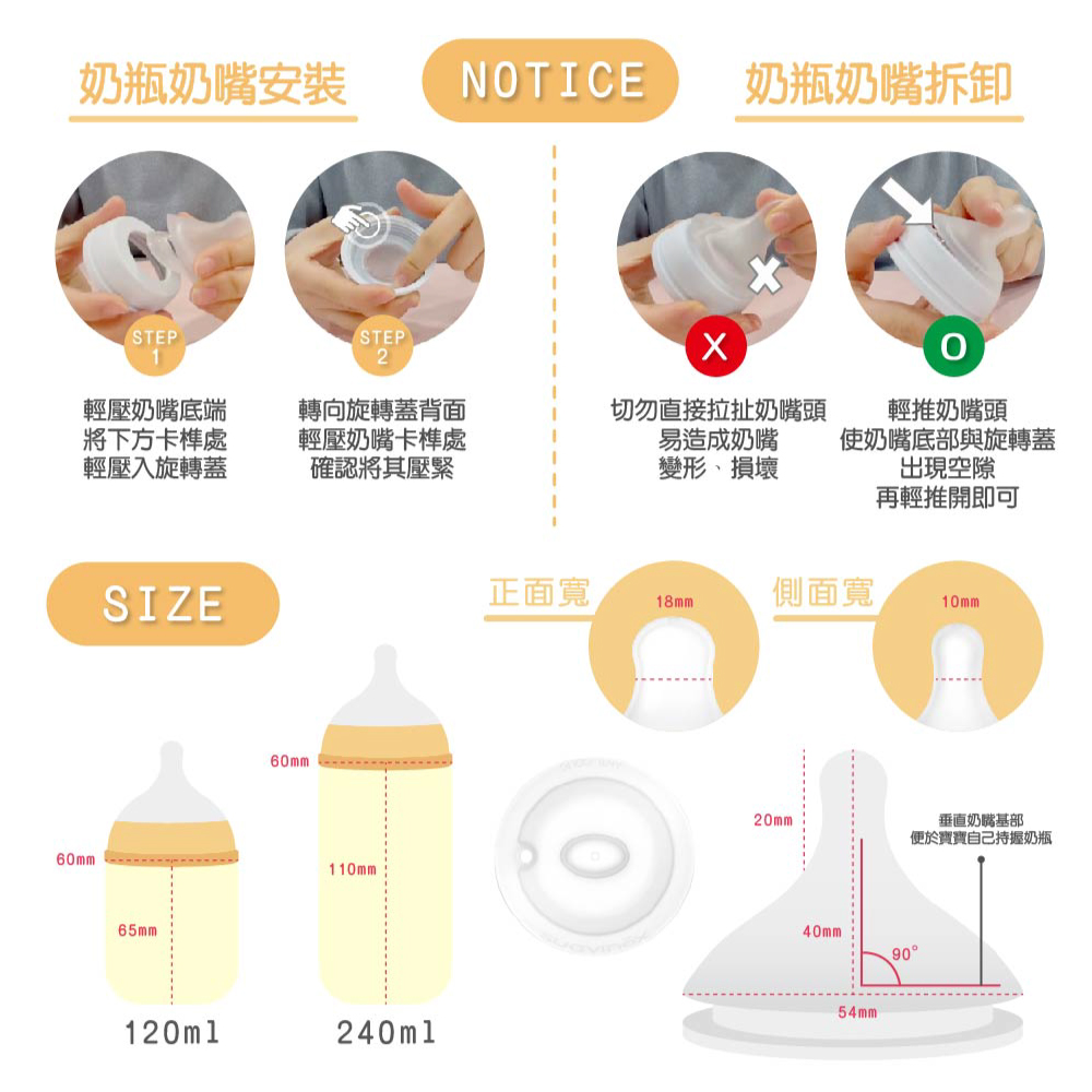 NOTICE 奶瓶奶嘴拆卸