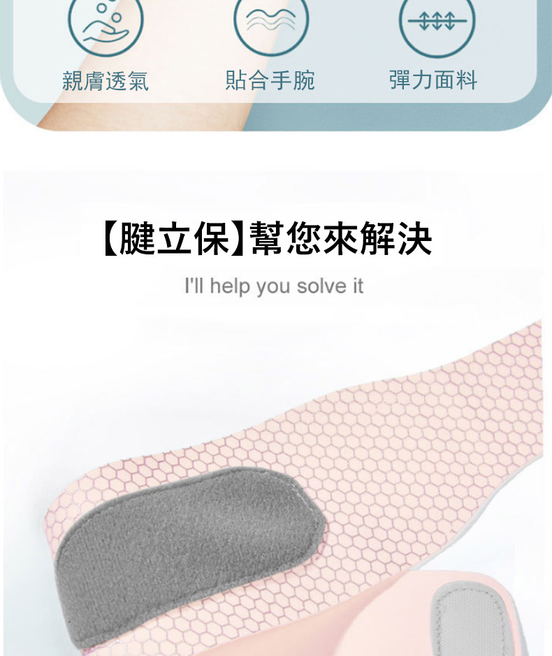 親膚透氣 貼合手腕 彈力面料 腱立保幫您來解決 