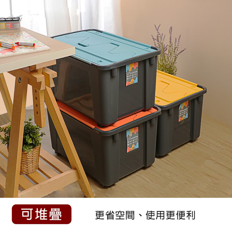 KEYWAY 聯府】Lucky雙掀蓋整理箱55L-3入(雙掀式置物箱整理箱物流箱LX55