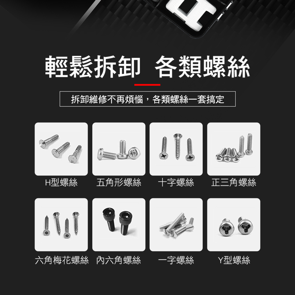 拆卸維修不再煩惱,各類螺絲一套搞定