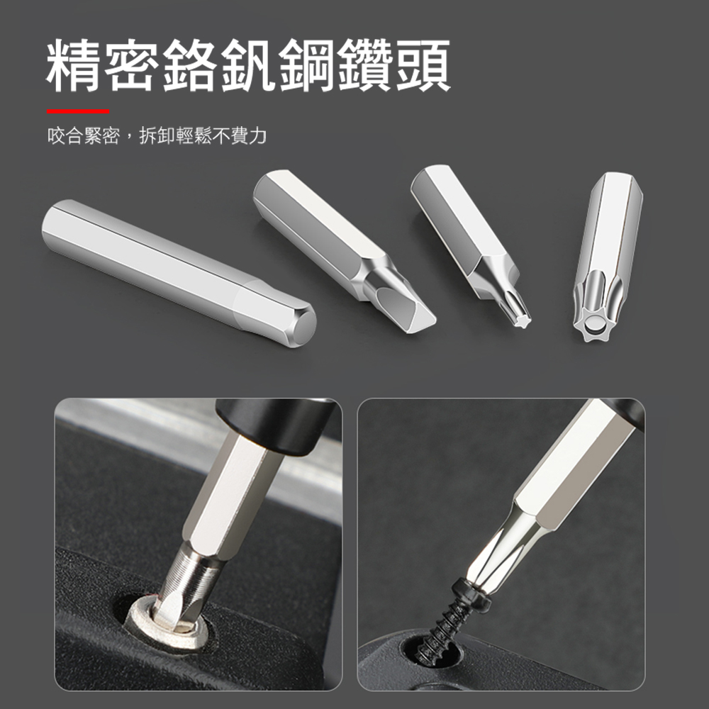 精密鉻釩鋼鑽頭 咬合緊密,拆卸輕鬆不費力 