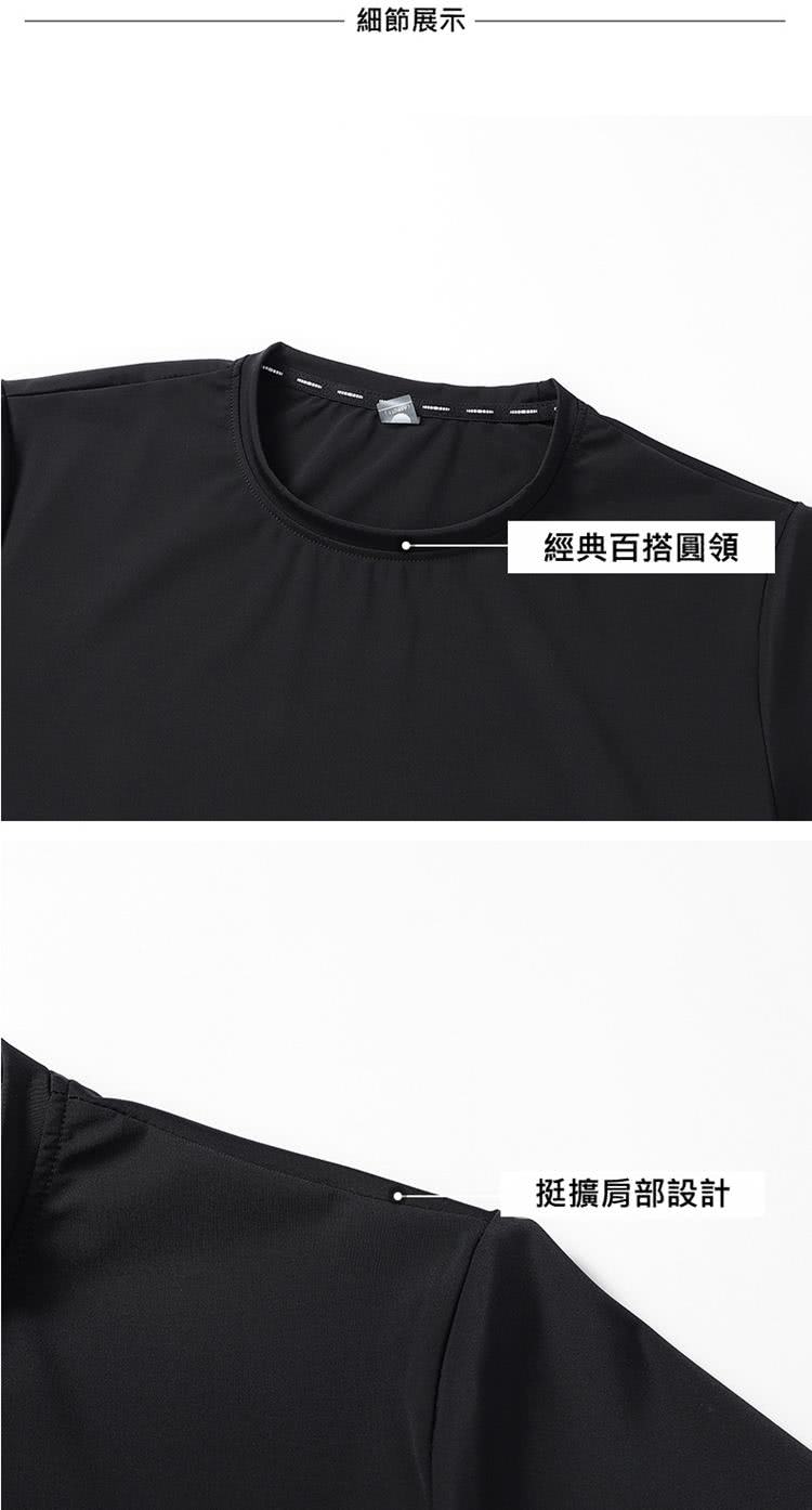 細節展示 經典百搭圓領 挺擴肩部設計 