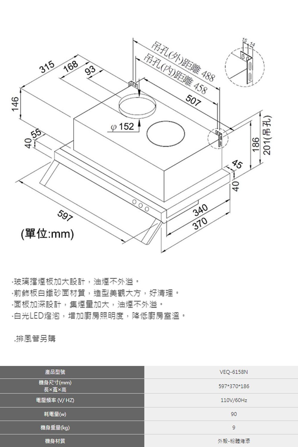 HOSUN豪山牌 VEQ-6158PAN - 詳情9