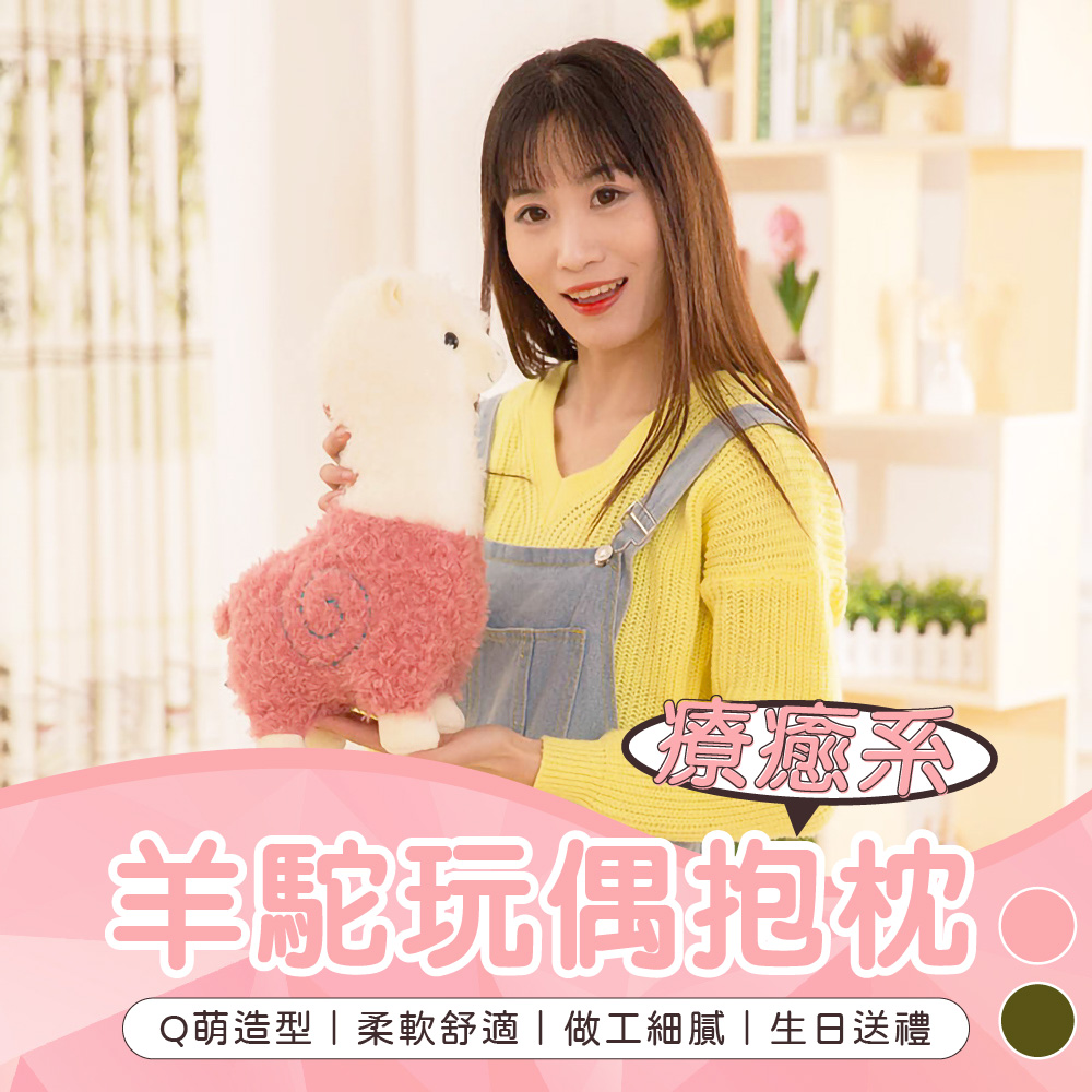 羊駝玩偶抱枕 Q萌造型柔軟舒適做工細膩生日送禮 
