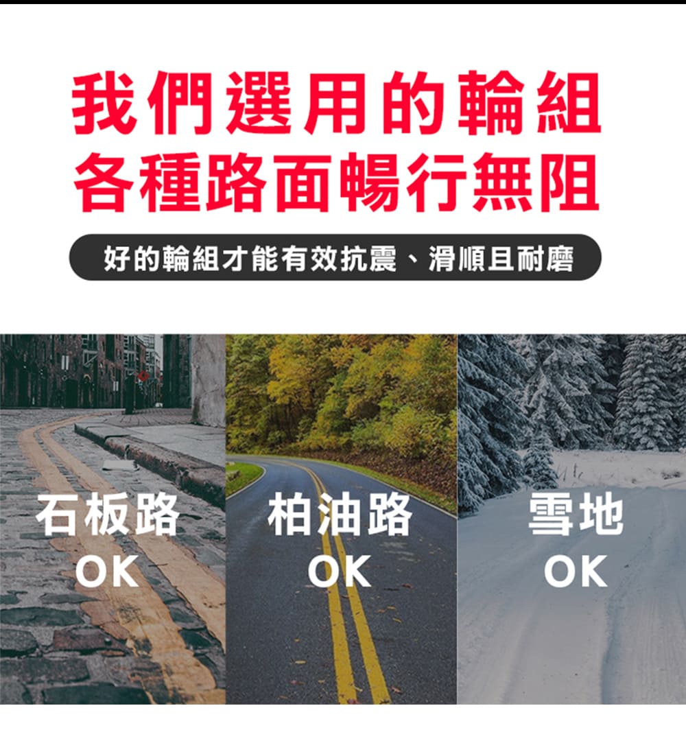 嚴選高品質輪組,萬向旋轉讓你推拉更方便