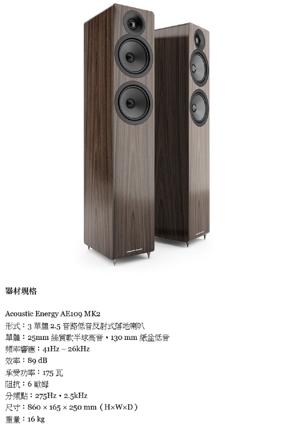 Acoustic Energy 109 MK2 - 詳情3