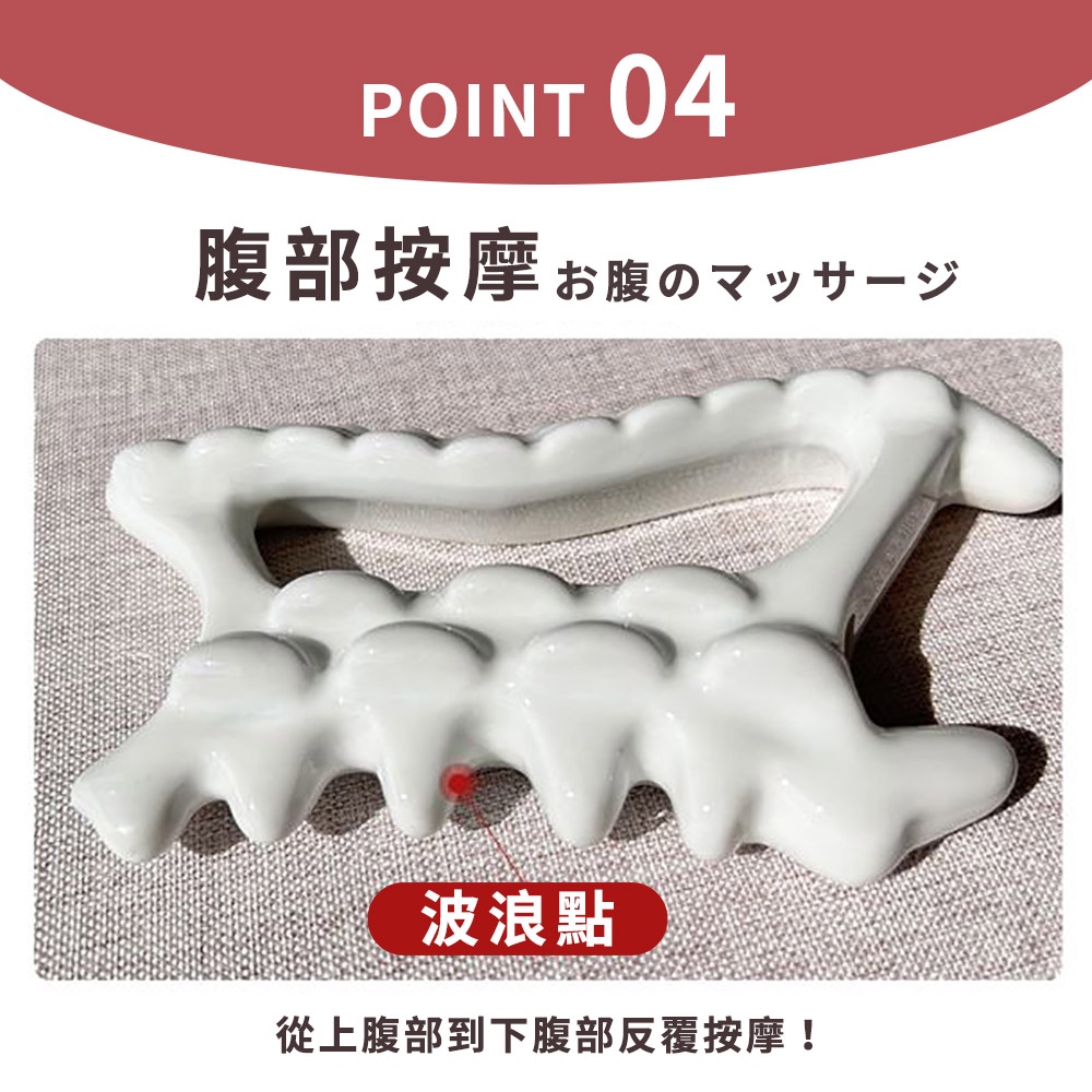腹部按摩 腹 波浪點 從上腹部到下腹部反覆按摩 