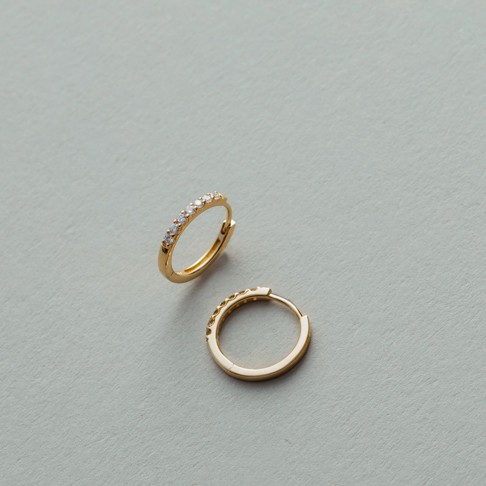 ete K18YG 輕奢鑽石美型圈耳環(金色)優惠推薦