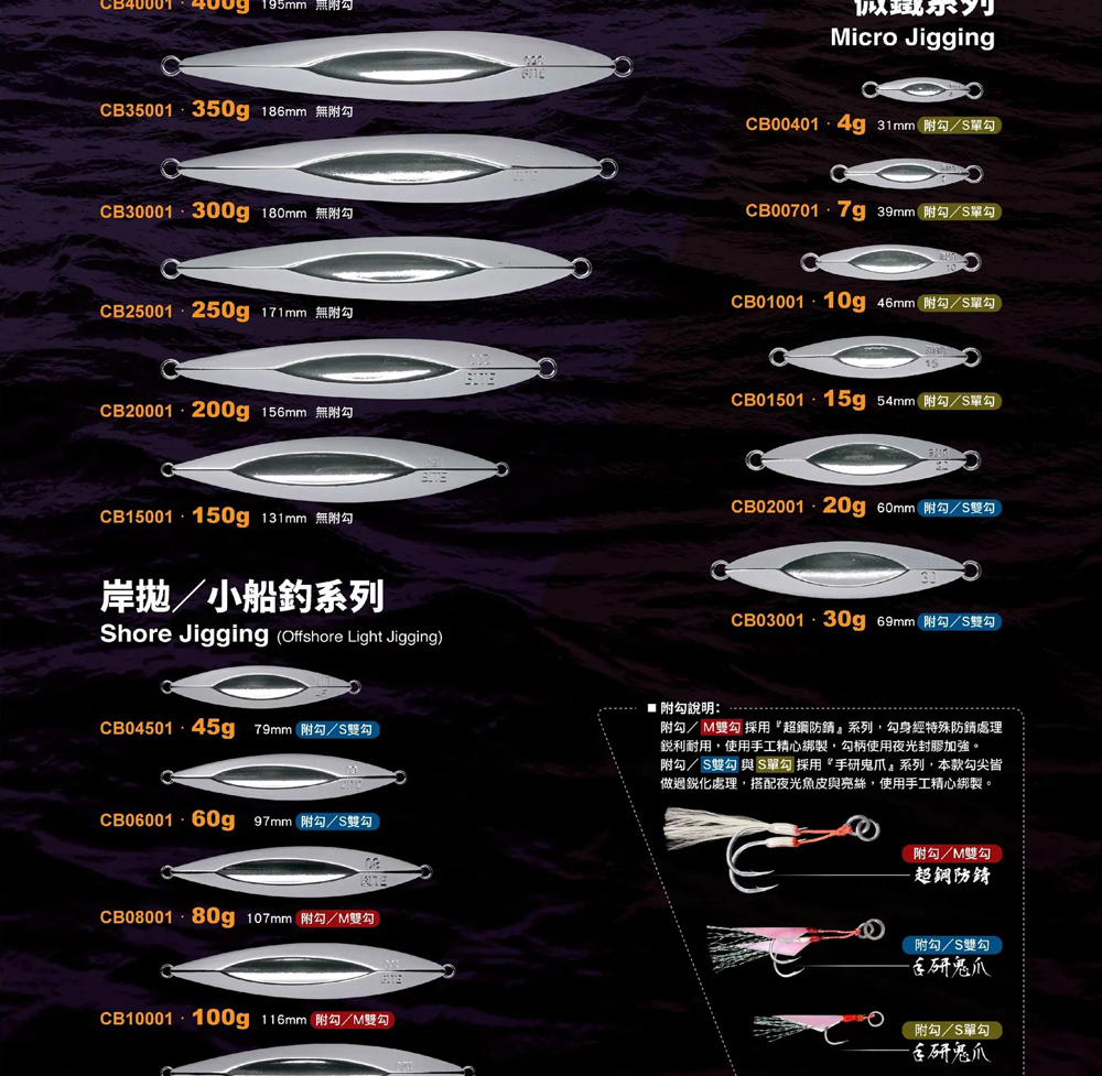 Crazy Bite 300g 狂咬柳葉型鐵板 無附鉤(UV