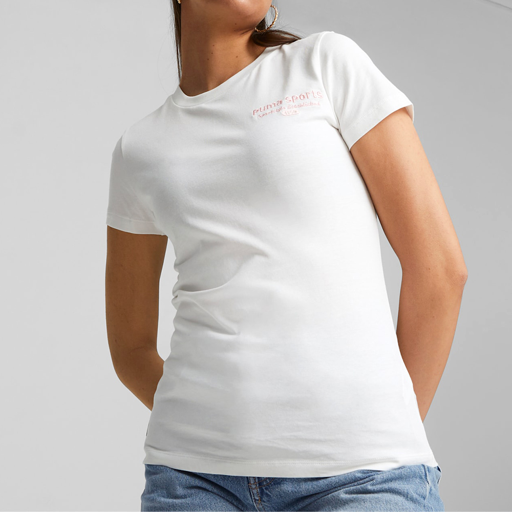 PUMA 女款 白色 流行系列 休閒 圖樣 上衣 短袖 62