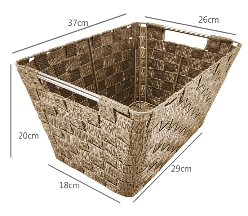 米禾 可堆疊 簡約質感收納籃M(三色可選 編織籃 收納箱 置