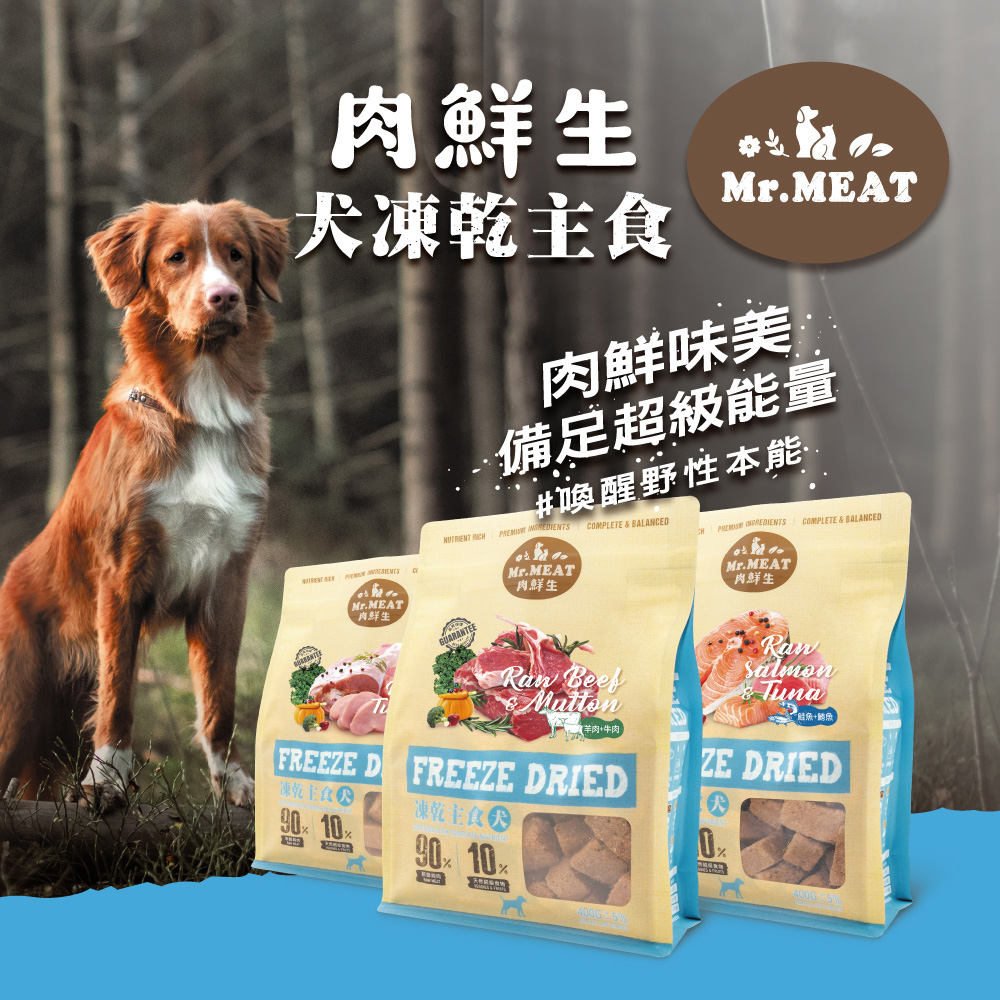 Mr.MEAT 肉鮮生 犬凍乾主食 400g 兩包組(多種口