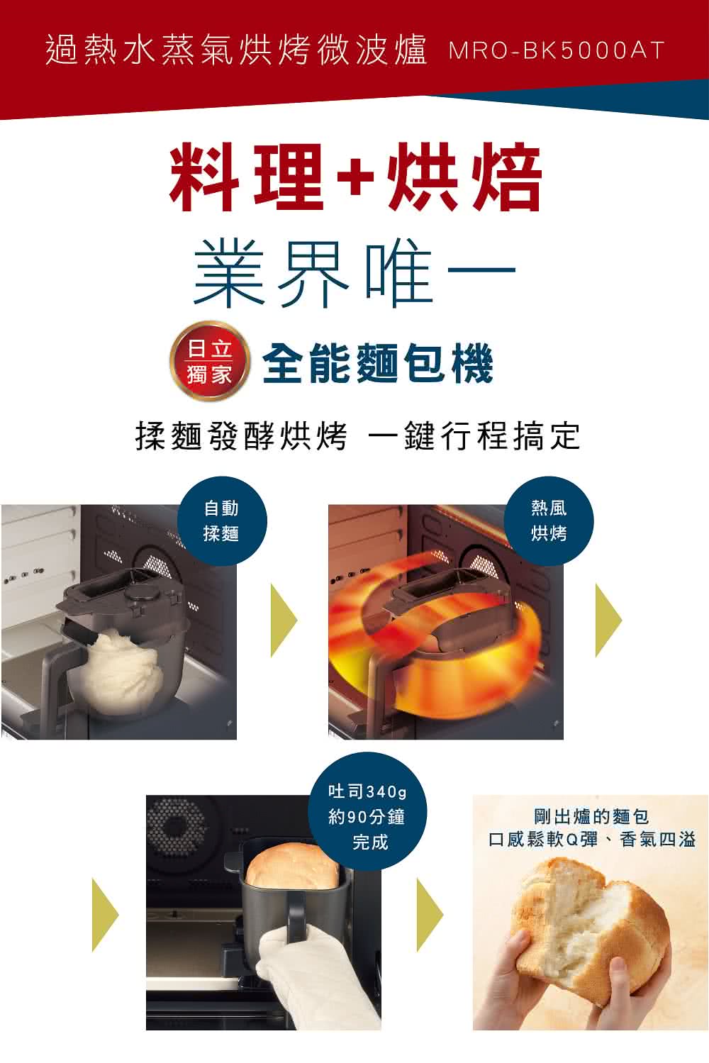 過熱水蒸氣烘烤微波爐 MROBK5000AT