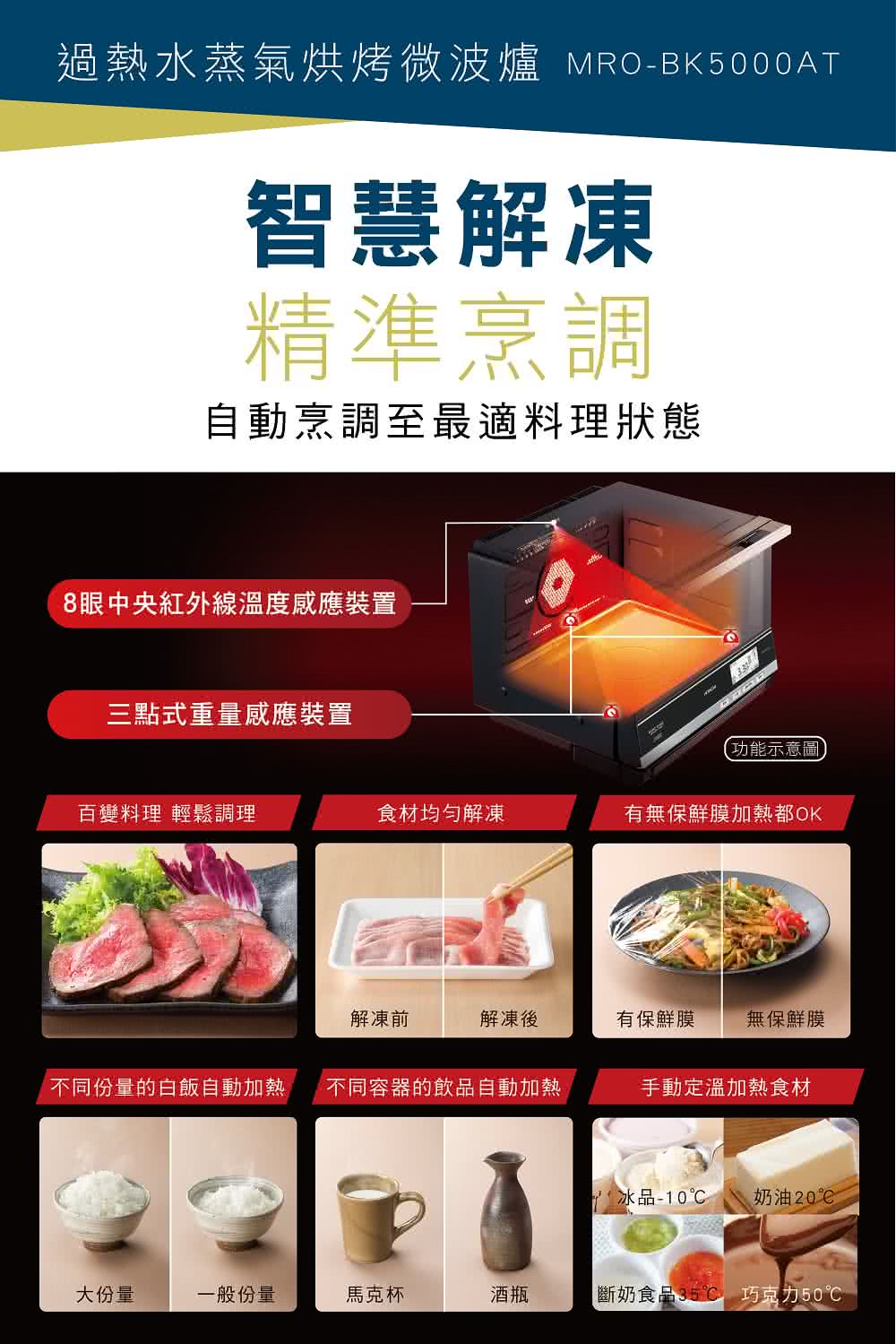 過熱水蒸氣烘烤微波爐 MROBK5000AT