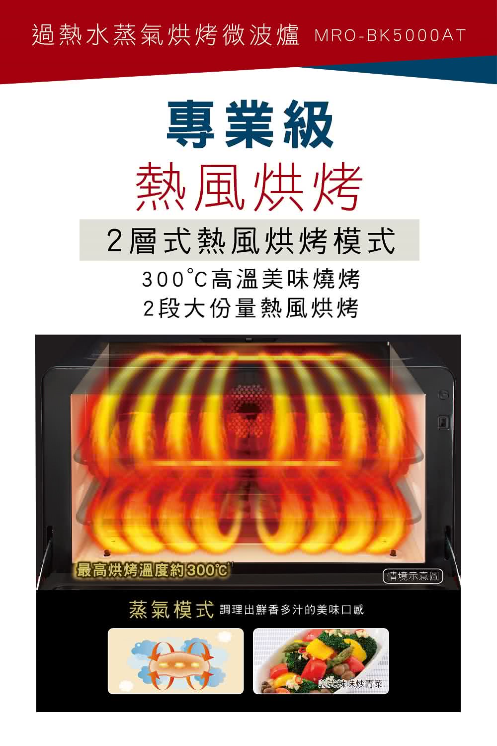 過熱水蒸氣烘烤微波爐 MROBK5000AT