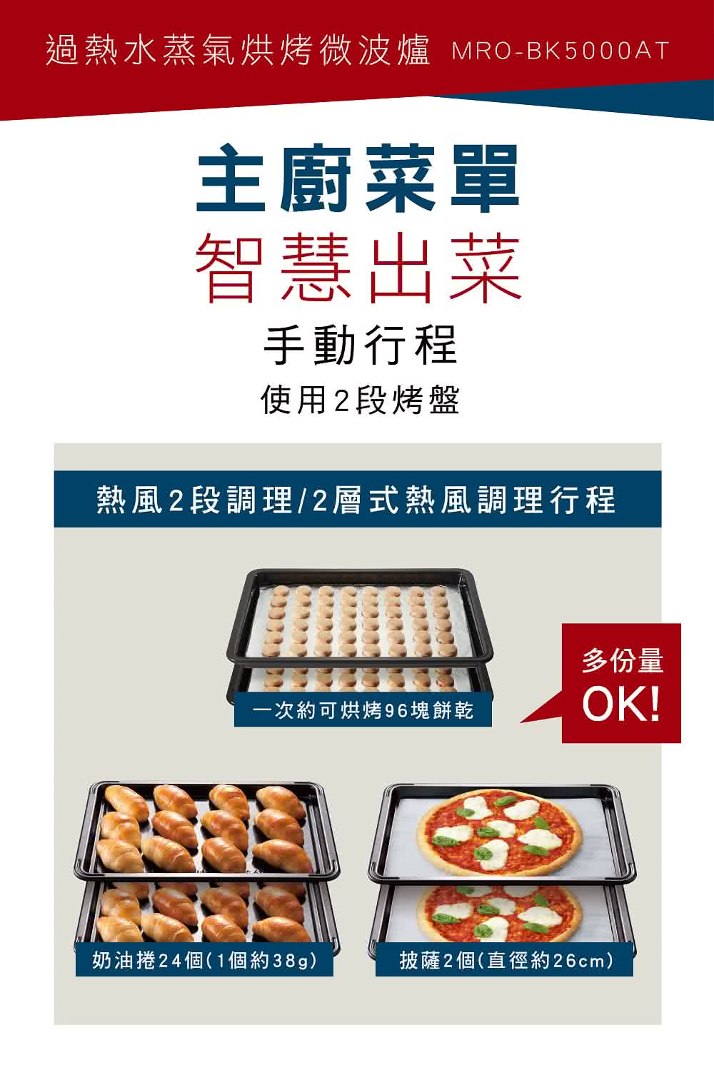 過熱水蒸氣烘烤微波爐 MROBK5000AT