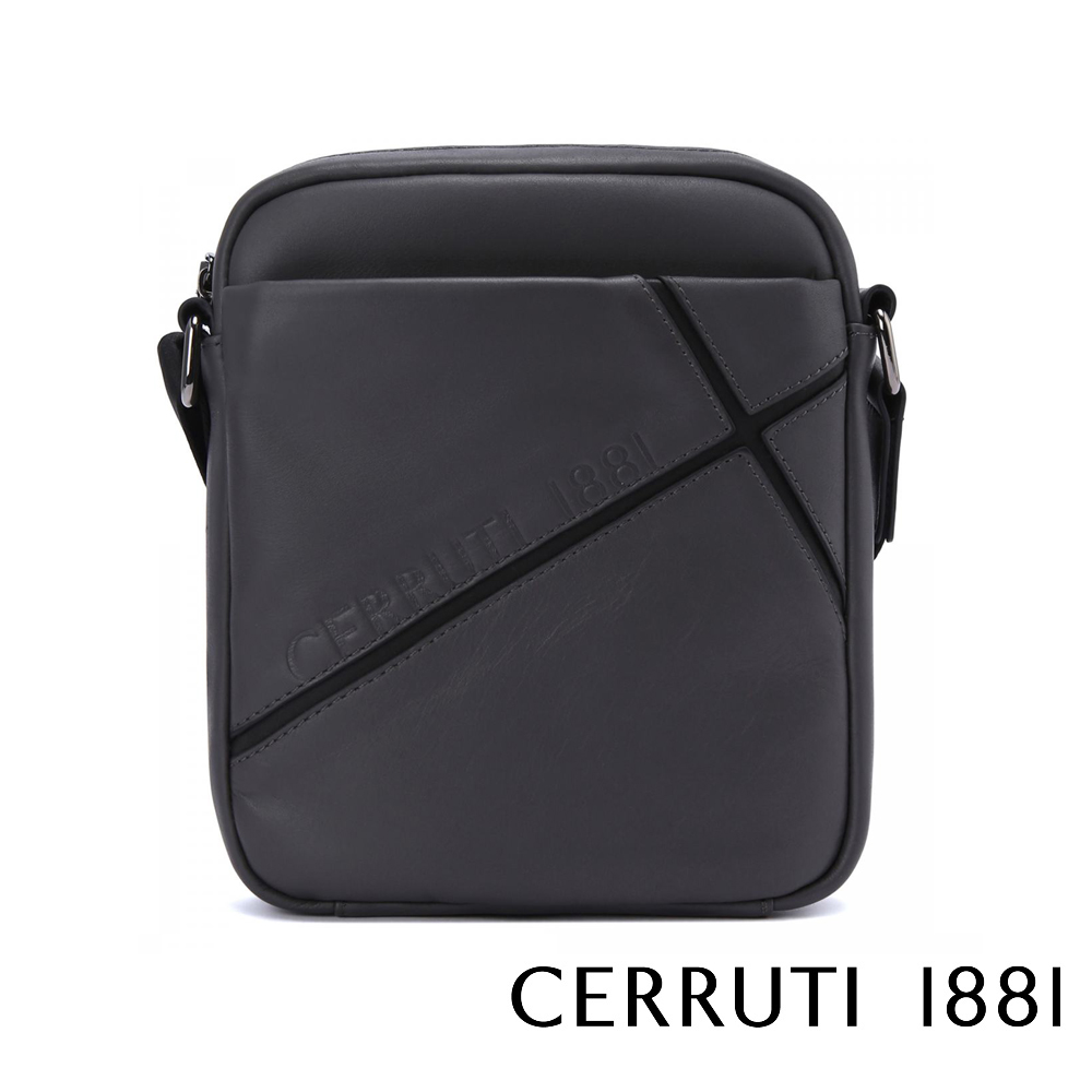 Cerruti 1881 頂級義大利小牛皮肩背包(灰色 CE