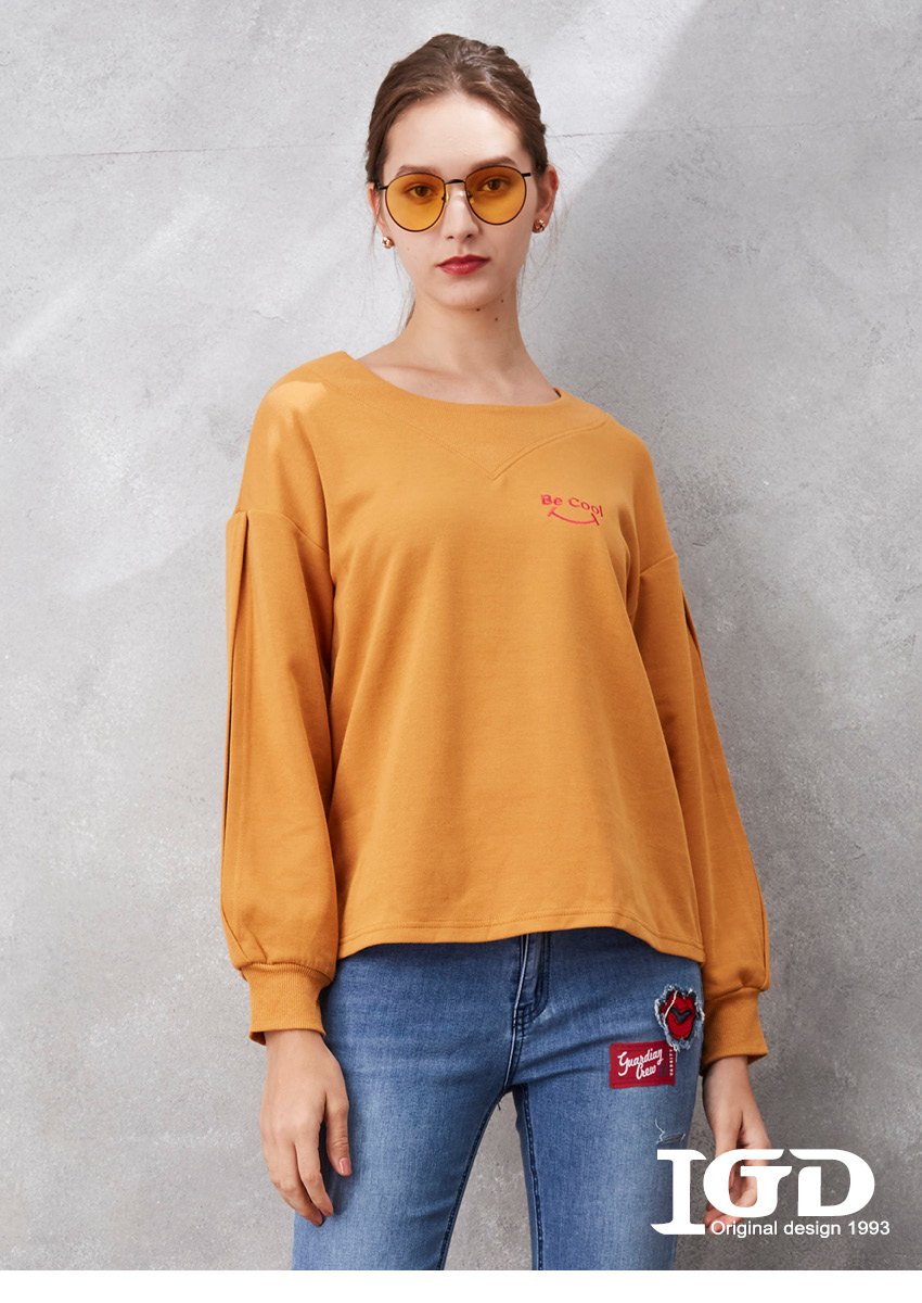 IGD 英格麗 網路獨賣款-BE COOL百搭造型袖上衣(咖 IGD 英格麗 網路獨賣款-BE COOL百搭造型袖上衣(咖