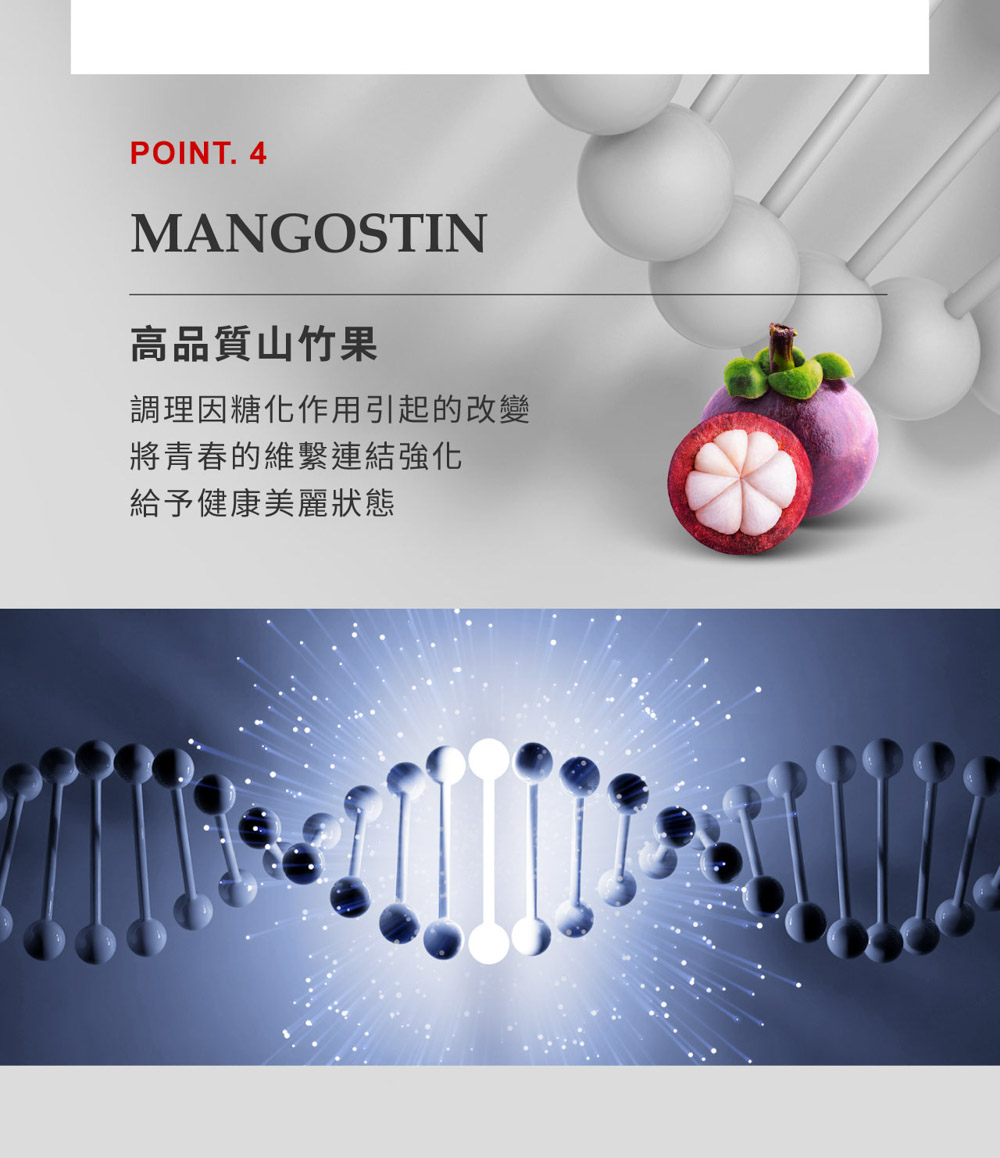 高品質山竹果 調理因糖化作用引起的改變 將青春的維繫連結強化 給予健康美麗狀態 