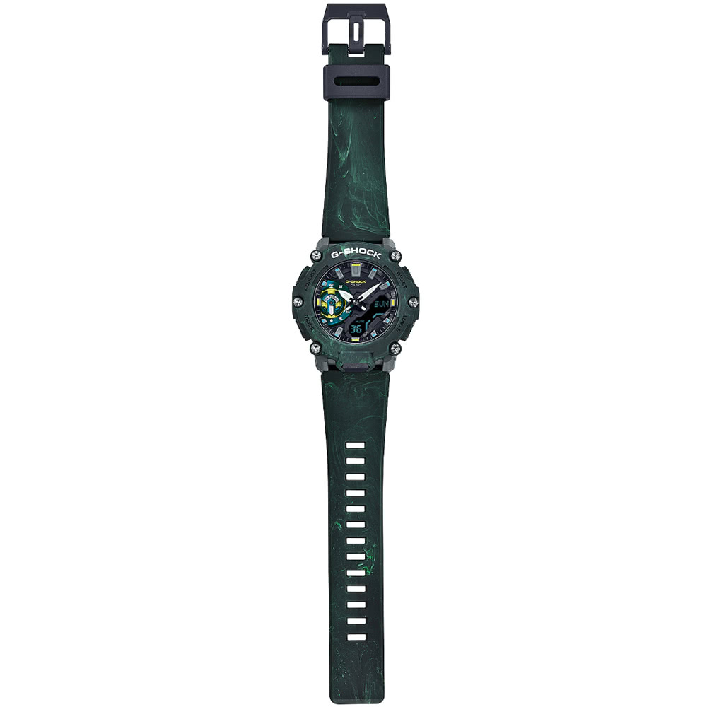 CASIO 卡西歐 卡西歐G-SHOCK雙顯電子錶-迷彩綠(